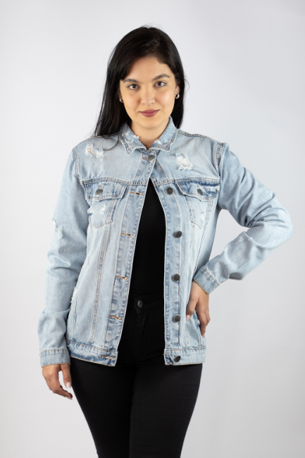 Jaqueta Jeans Unissex Puídos DOCT - Indigo Clara