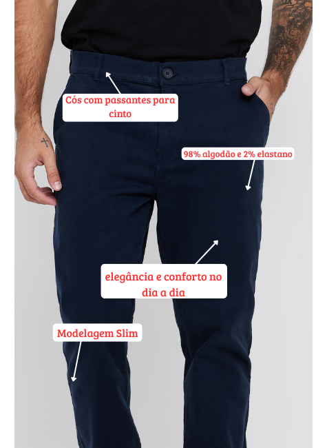 Calça Social Slim Jose DOCT - Estilo e Conforto para o Escritório