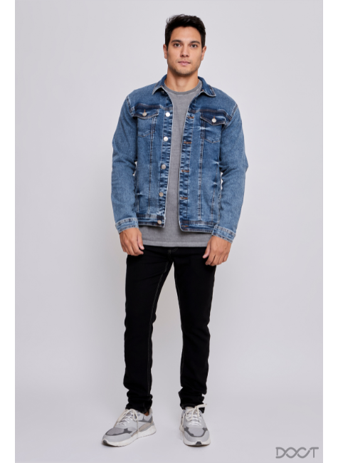 Jaqueta Jeans Clássica DOCT - Estilo Versátil para Homens Modernos