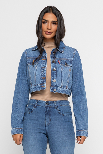 Jaqueta Jeans Bia Cropped Média Doct